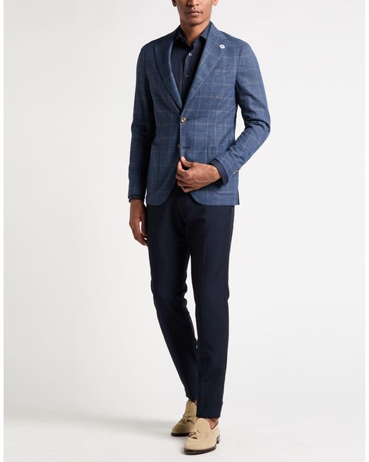Lardini Blue Blazer Wool for men