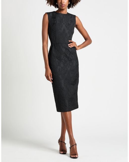 Hache Black Midi Dress Polyester, Cotton, Viscose