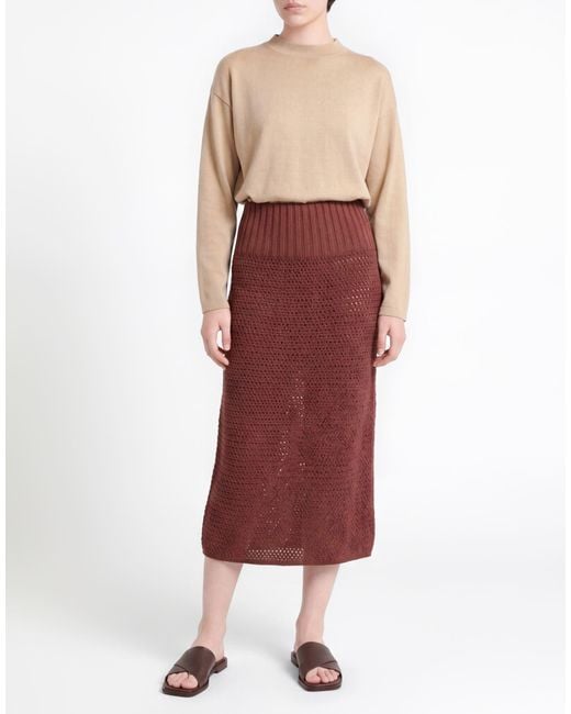 Agnona Red Midi Skirt