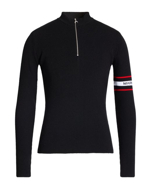 MARINE SERRE Black Turtleneck Wool, Polyamide, Elastane for men