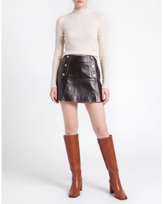 Sandro Black Mini Skirt Lambskin