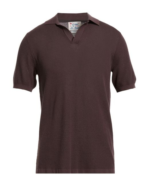 Mc2 Saint Barth Brown Dark Polo Shirt Cotton for men