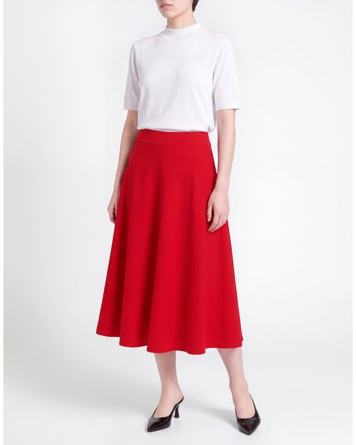 Roberto Collina Red Midi Skirt