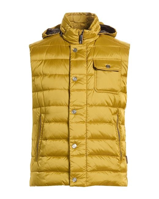 Moorer Yellow Mustard Vest Polyamide for men