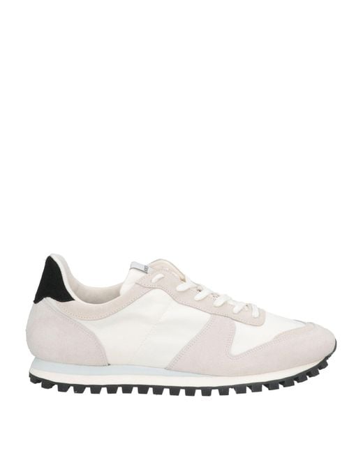 Novesta White Sneakers Leather, Textile Fibers for men