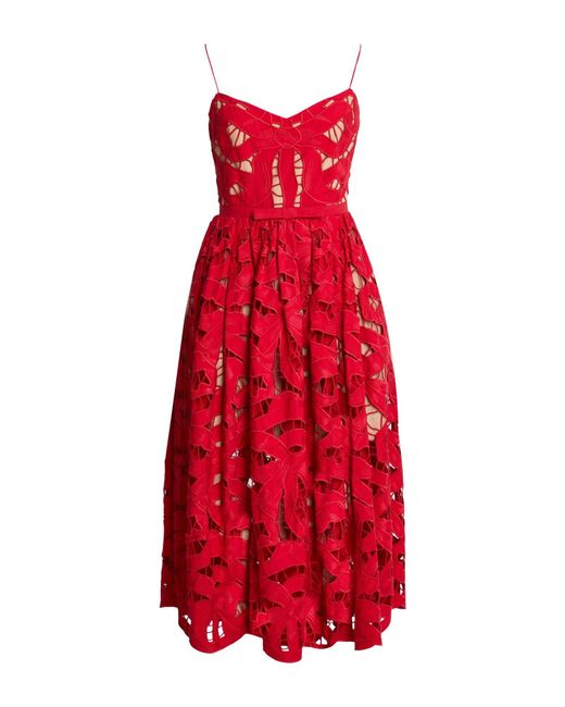 Self-Portrait Red Midi Dress