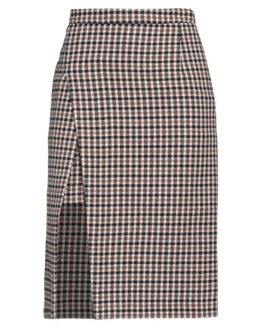Maje Natural Camel Midi Skirt Cotton, Wool, Polyester, Polyamide, Synthetic Fibers