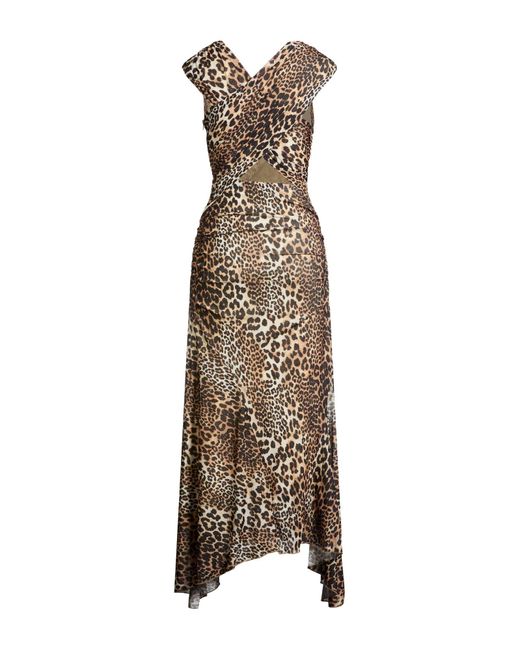 Ganni Natural Sand Maxi Dress Polyester