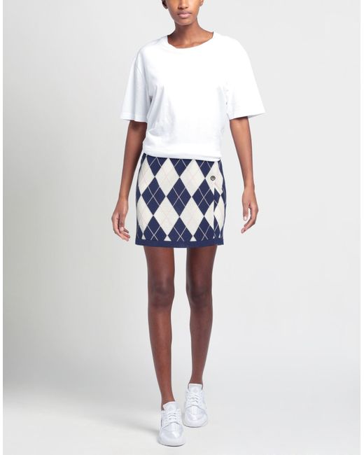 MSGM Blue Mini Skirt Virgin Wool