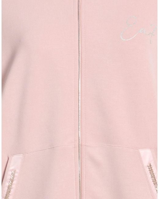 EA7 Pink Sweatshirt Polyester, Modal, Elastane