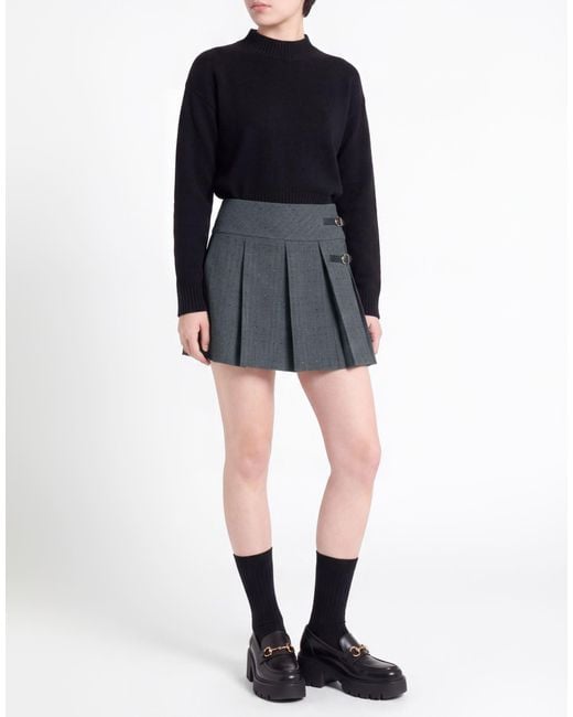 Sandro Gray Charcoal Mini Skirt Polyester, Viscose, Elastane