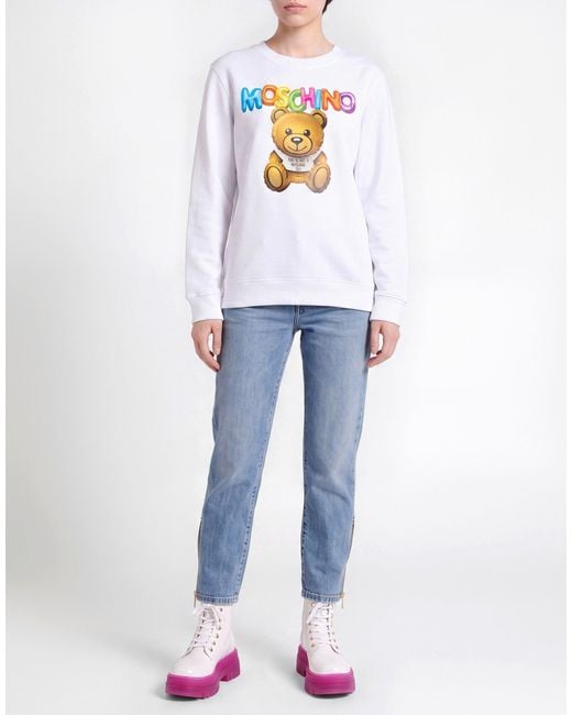 Moschino White Sweatshirt Organic Cotton