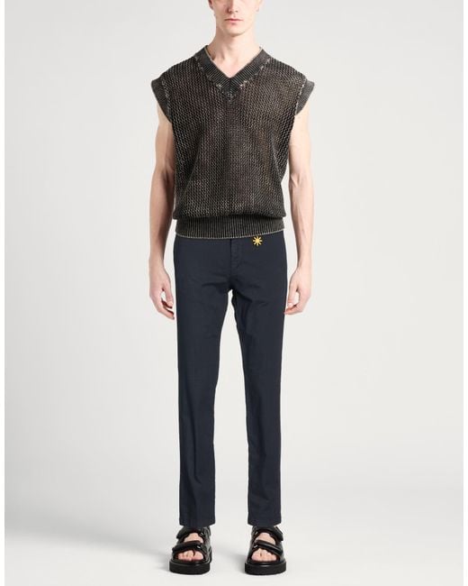 Manuel Ritz Blue Pants Cotton, Elastane for men