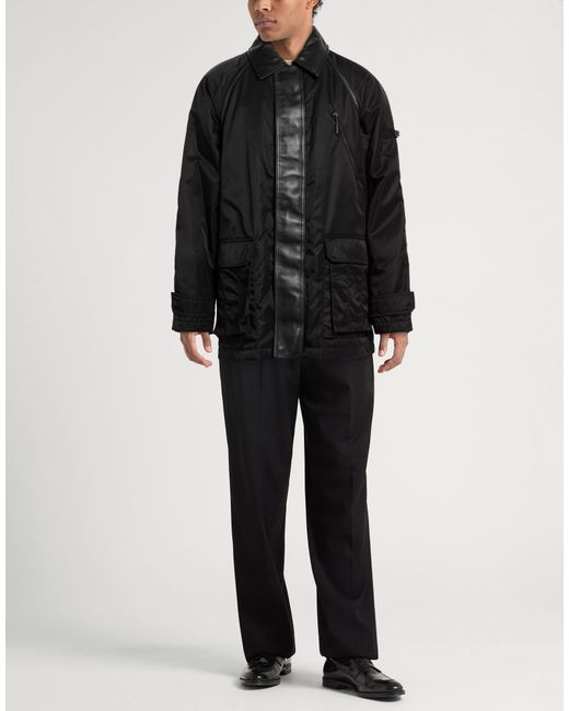 Bally Black Coat Recycled Nylon, Lambskin for men