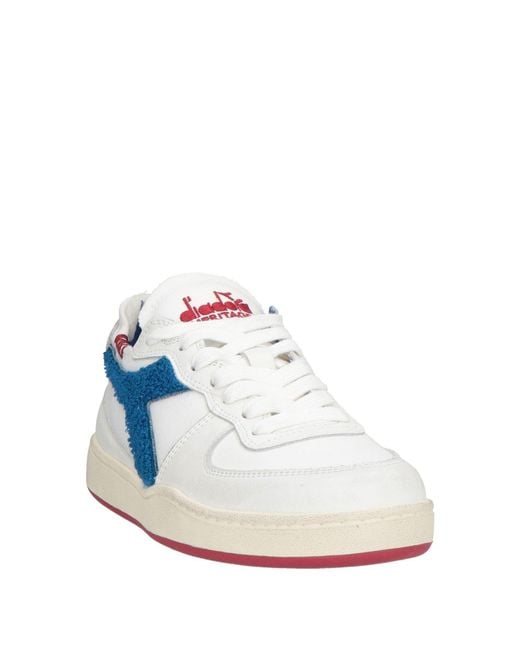 Diadora White Sneakers Leather, Textile Fibers