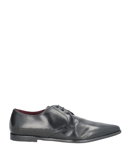 Dolce & Gabbana Gray Lace-Up Shoes Calfskin for men