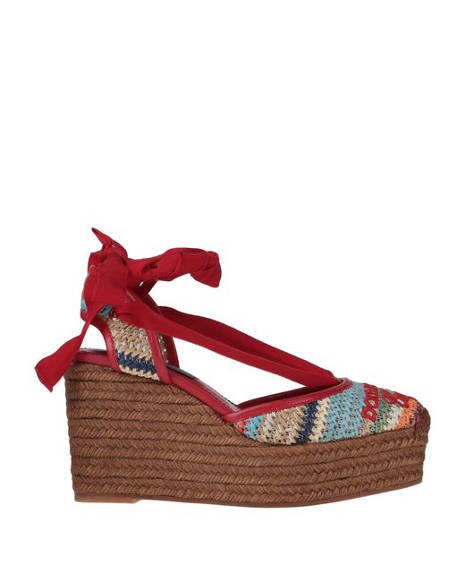 Dolce & Gabbana Leather Espadrilles in Red - Lyst