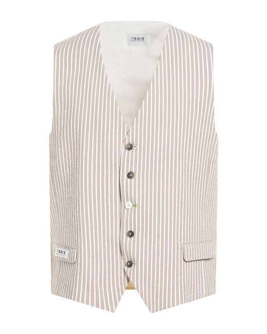Berna White Tailored Vest Cotton, Polyester, Elastane for men