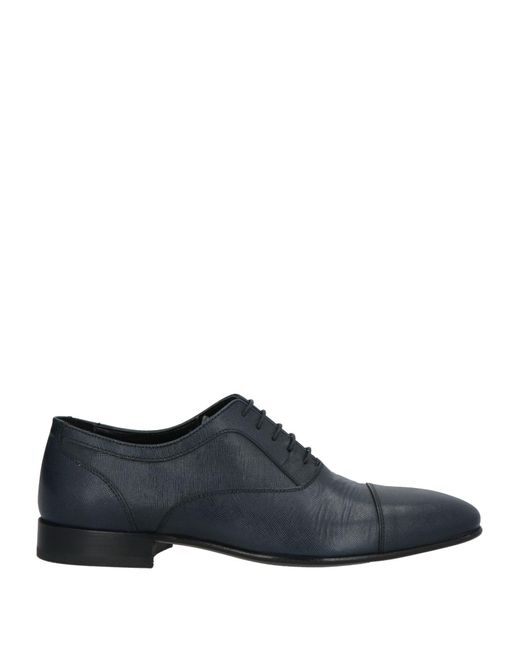 Baldinini Blue Lace-Up Shoes Leather for men