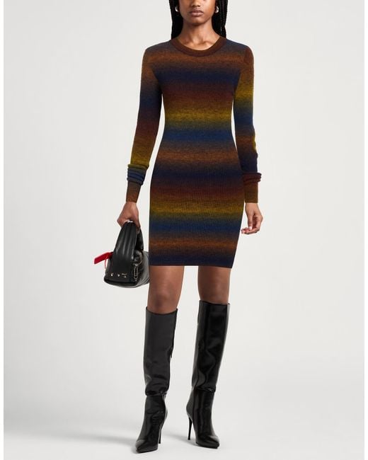 Aries Black Mini Dress Acrylic, Polyamide, Wool, Elastane, Synthetic Fibers