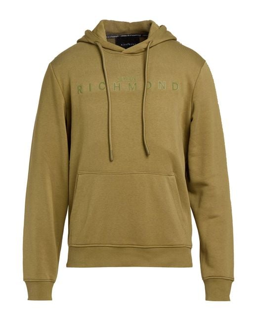 John Richmond Green Military Sweatshirt Cotton, Polyester for men