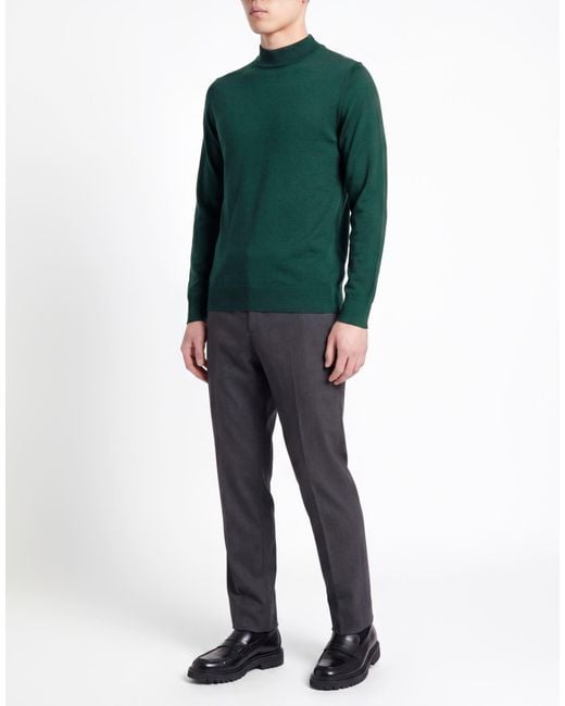 Takeshy Kurosawa Green Turtleneck Wool, Acrylic for men