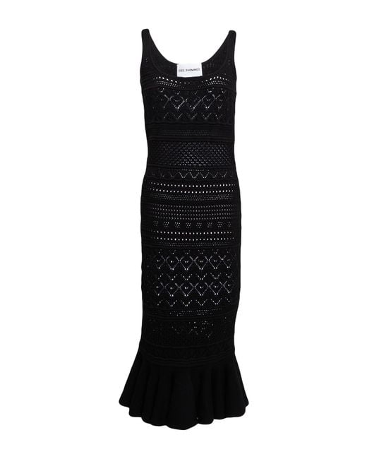 DES_PHEMMES Black Midi Dress