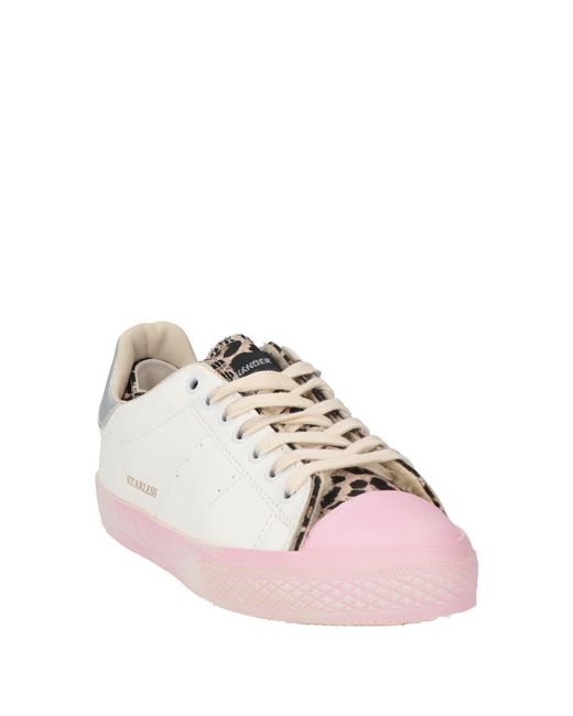HIDNANDER Pink Sneakers Leather, Textile Fibers