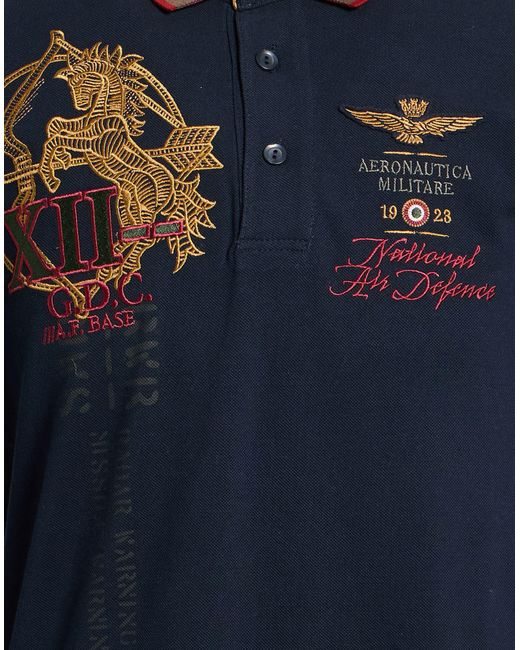 Aeronautica Militare Blue Polo Shirts for men