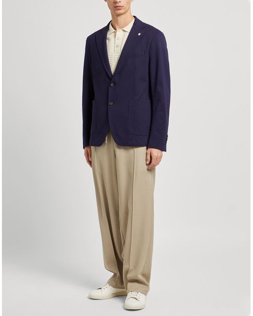 Manuel Ritz Blue Blazer Viscose, Polyamide, Elastane for men