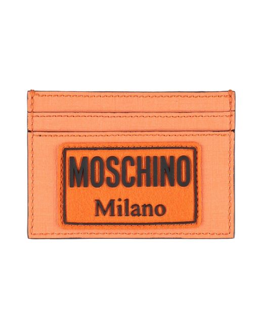 Moschino Orange Document Holder Soft Leather for men