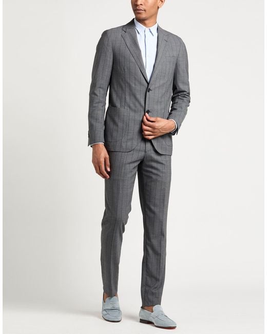 Lardini Gray Suit Wool for men