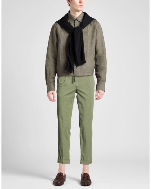 Barbati Green Pants Cotton, Elastane for men