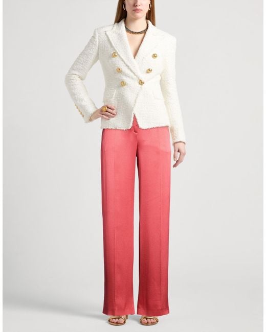 Alberta Ferretti Red Coral Pants Acetate, Silk