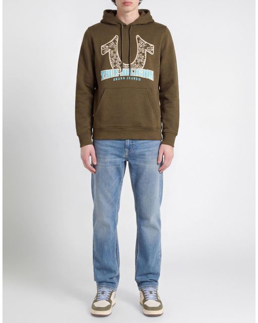 True Religion Green Military Sweatshirt Cotton, Polyester for men