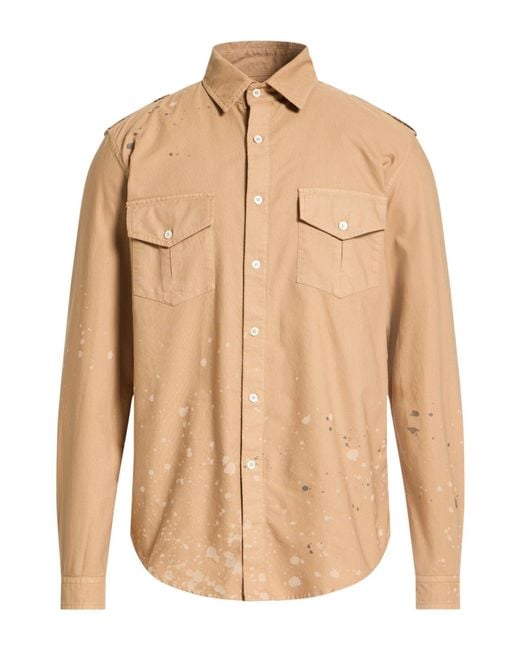 Grifoni Natural Camel Shirt Cotton for men