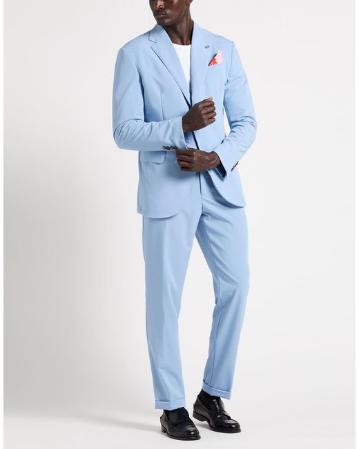 Bob Blue Suit Polyester, Viscose, Elastane for men