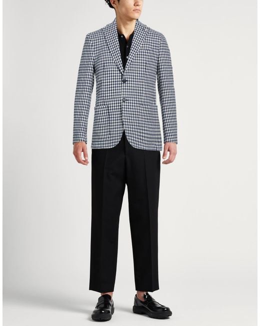 Manuel Ritz Blue Blazer Polyester, Cotton, Acrylic, Polyamide for men