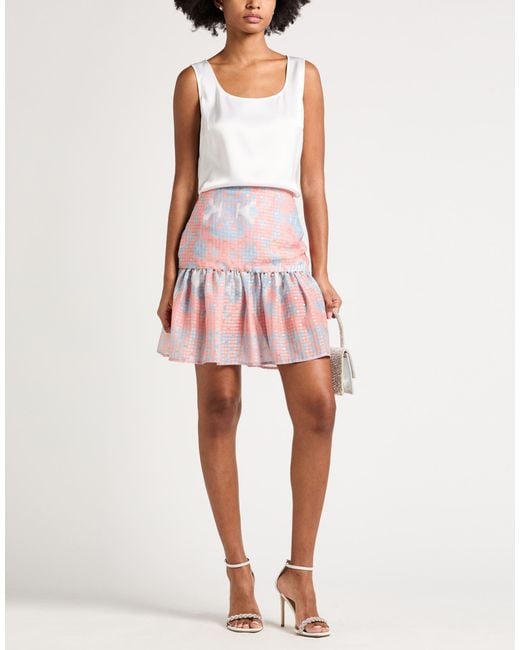Bazar Deluxe Pink Mini Skirt Polyester, Elastane