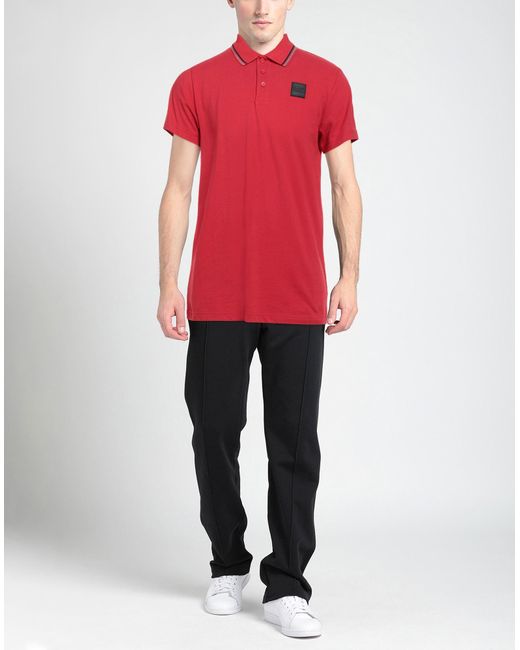 Class Roberto Cavalli Red Polo Shirt for men