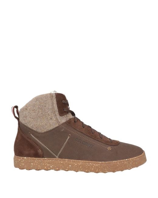 Dolomite Brown Sneakers Leather, Textile Fibers for men