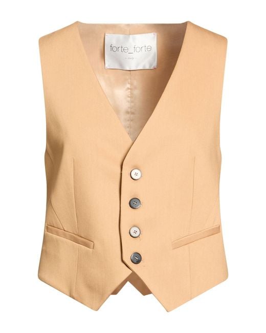 Forte_forte Natural Tailored Vest Viscose, Virgin Wool, Elastane