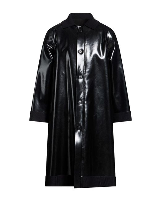 MM6 by Maison Margiela Black Coat Acrylic, Virgin Wool, Polyurethane for men