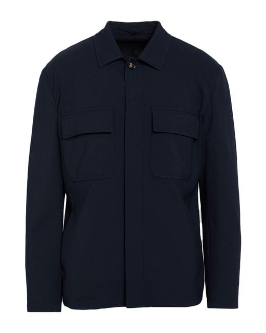 Lardini Blue Jacket Polyester, Wool, Elastane for men