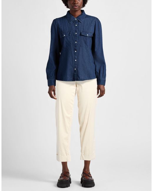 Berwich Natural Ivory Pants Cotton, Silk, Elastane