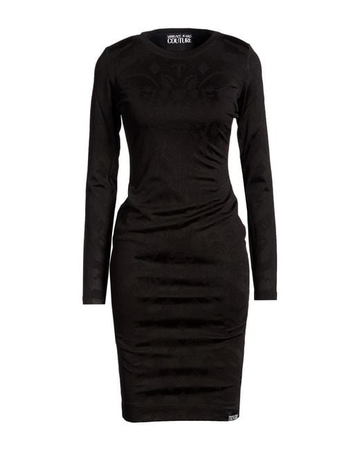 Versace Jeans Couture Black Midi Dress Polyamide, Viscose, Elastane