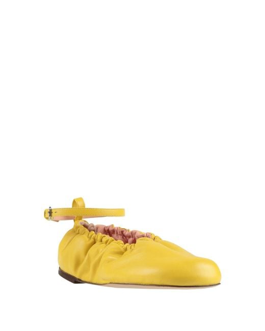 Odissi Yellow Ballet Flats Leather