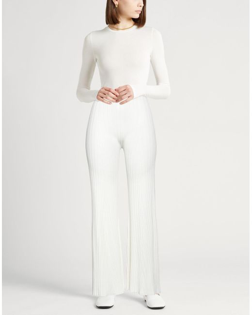 Roberto Collina White Pants Viscose, Polyester