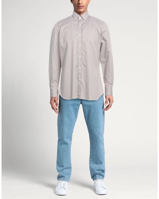 Finamore 1925 Gray Shirt Cotton for men