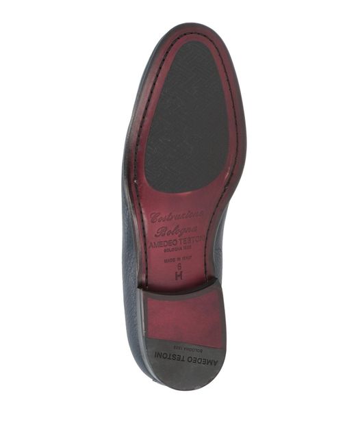 Testoni Blue Loafers Leather for men